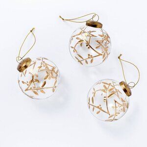 Set of 3 Glass‎ Botanical Ornaments - Threshold Studio McGee, Christmas 2022
